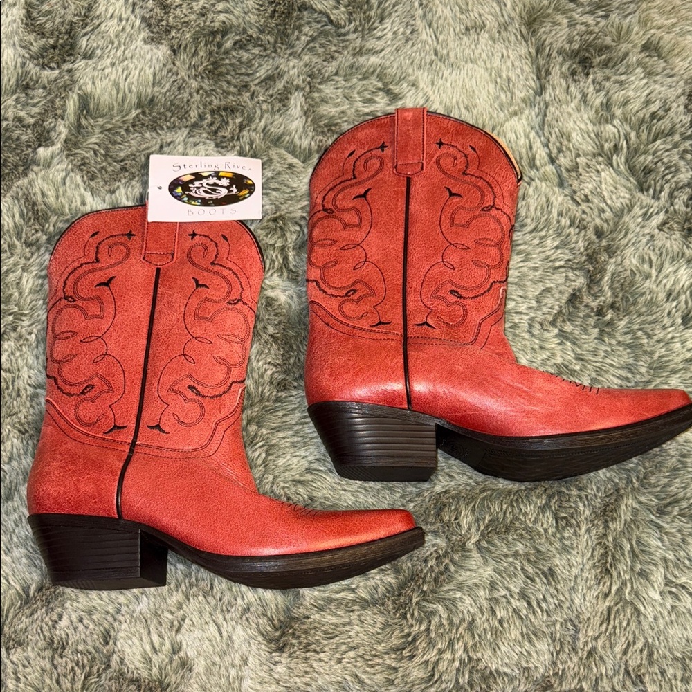 Elegant Red Heeled Boots
